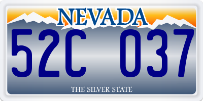 NV license plate 52C037