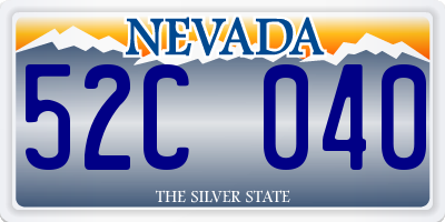 NV license plate 52C040