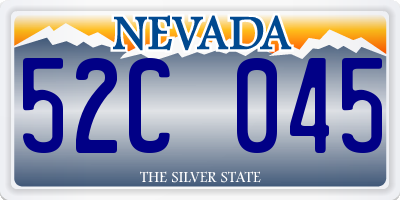 NV license plate 52C045