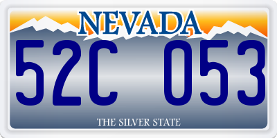 NV license plate 52C053