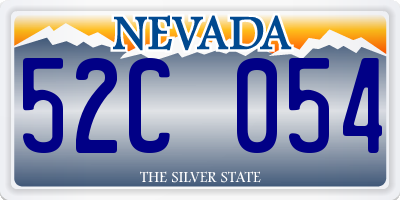 NV license plate 52C054