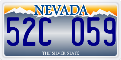 NV license plate 52C059