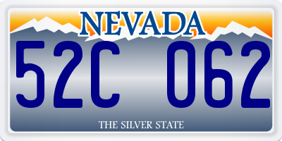 NV license plate 52C062