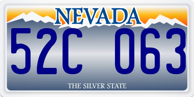 NV license plate 52C063