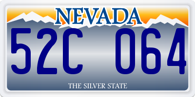 NV license plate 52C064