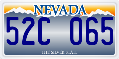 NV license plate 52C065