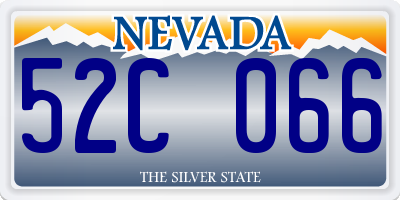 NV license plate 52C066