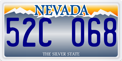 NV license plate 52C068