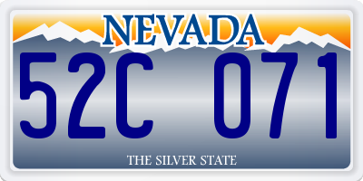 NV license plate 52C071