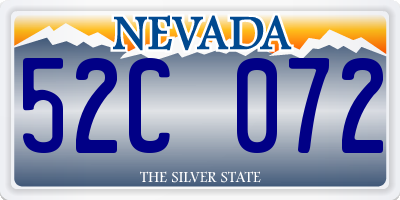 NV license plate 52C072