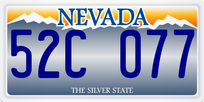 NV license plate 52C077