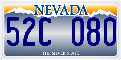 NV license plate 52C080