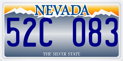 NV license plate 52C083