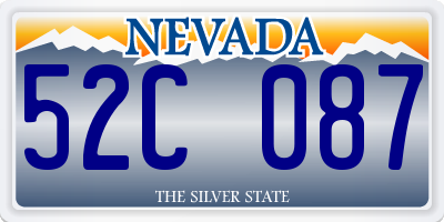 NV license plate 52C087