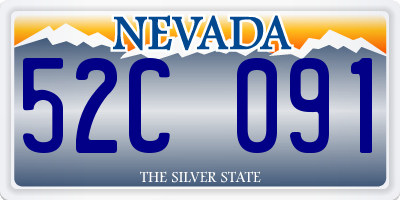 NV license plate 52C091