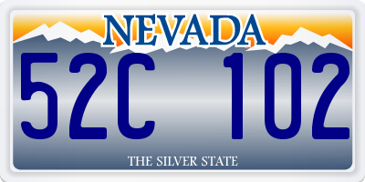 NV license plate 52C102