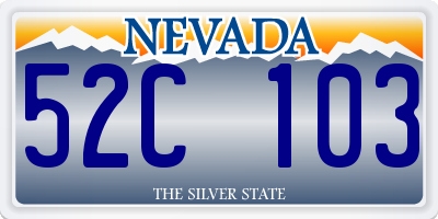 NV license plate 52C103