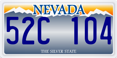 NV license plate 52C104