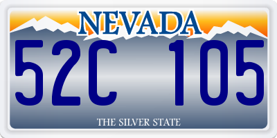 NV license plate 52C105