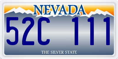 NV license plate 52C111