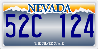 NV license plate 52C124