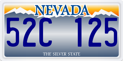NV license plate 52C125