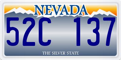 NV license plate 52C137