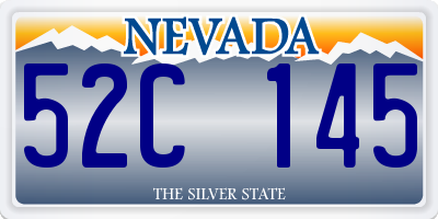 NV license plate 52C145