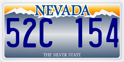 NV license plate 52C154