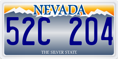 NV license plate 52C204