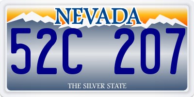 NV license plate 52C207