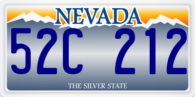 NV license plate 52C212