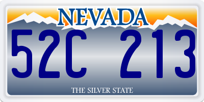 NV license plate 52C213