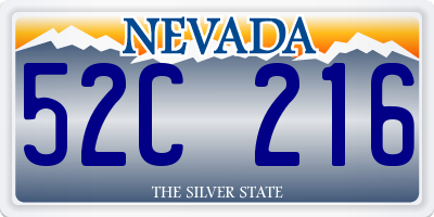 NV license plate 52C216