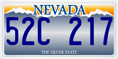 NV license plate 52C217