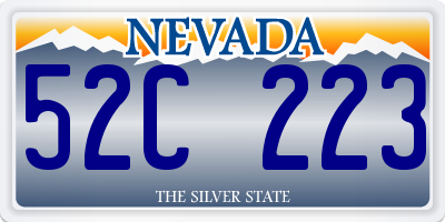 NV license plate 52C223
