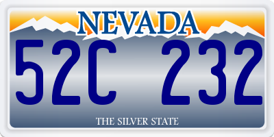 NV license plate 52C232