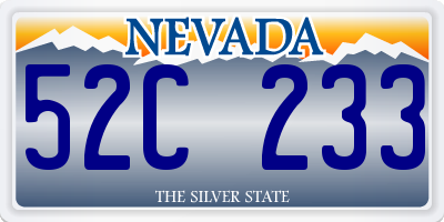 NV license plate 52C233