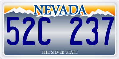 NV license plate 52C237