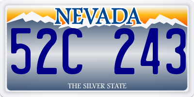 NV license plate 52C243