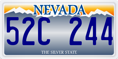 NV license plate 52C244