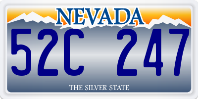 NV license plate 52C247