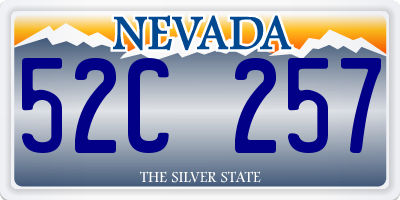 NV license plate 52C257