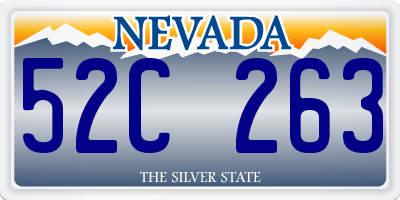 NV license plate 52C263