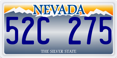 NV license plate 52C275