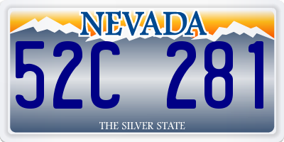 NV license plate 52C281