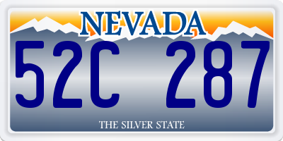 NV license plate 52C287