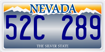 NV license plate 52C289