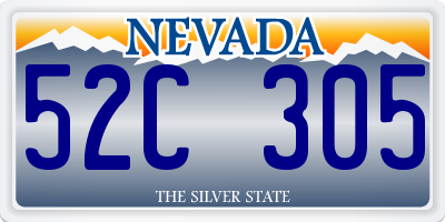 NV license plate 52C305