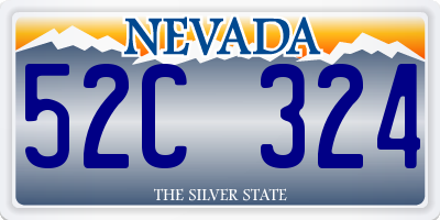 NV license plate 52C324